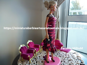 Vestido de Croche e Sapatinhos Com Renda Para Barbie Criados Por Pecunia MillioM 4