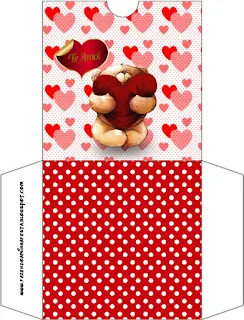 Teddy Bear in Love Free Printable CD Case.