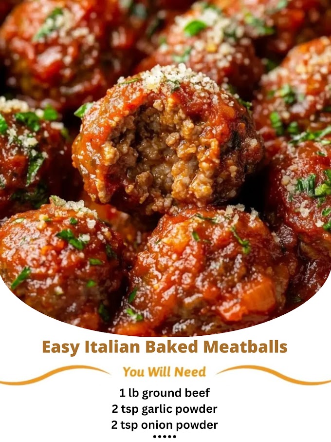 Easy Italian Baked Meatballs 🍝🍅✨