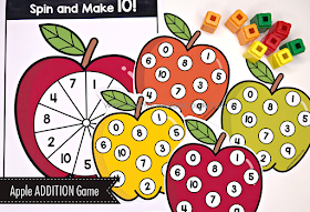 Addition Spinner Game - Apple Theme
