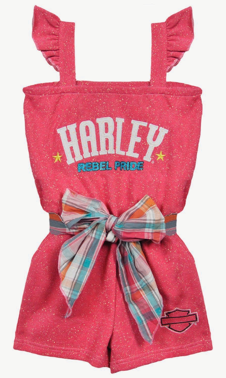 http://www.adventureharley.com/harley-davidson-girls-romper-french-terry-pink-sparkles-1