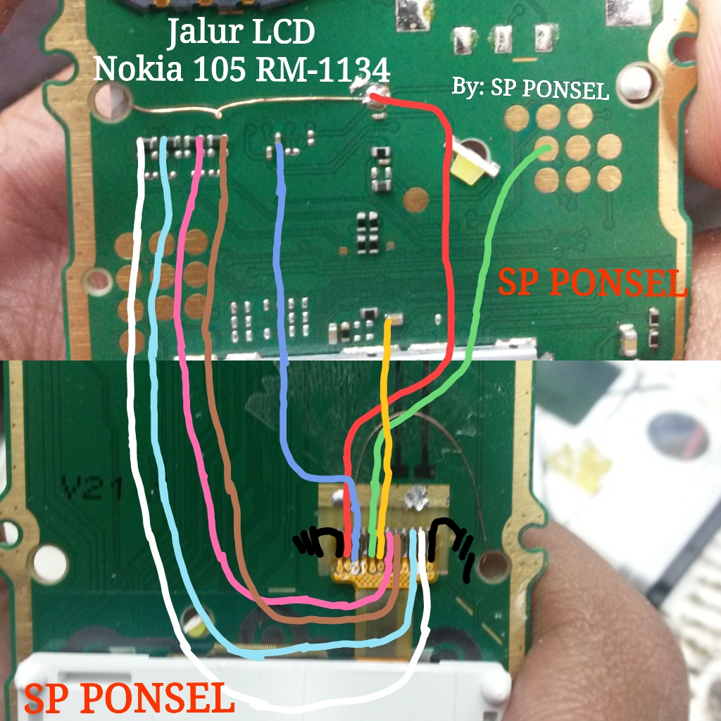 Jalur LCD Nokia 105 RM1134 HELLO PONSEL