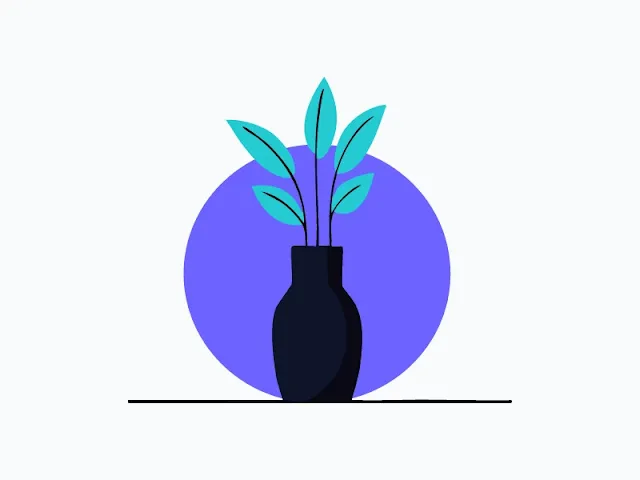 office-floral-vase-minimal-vector