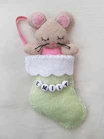 Cute felt mouse Christmas decoration