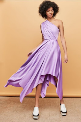 levander purple midi dress satin silk