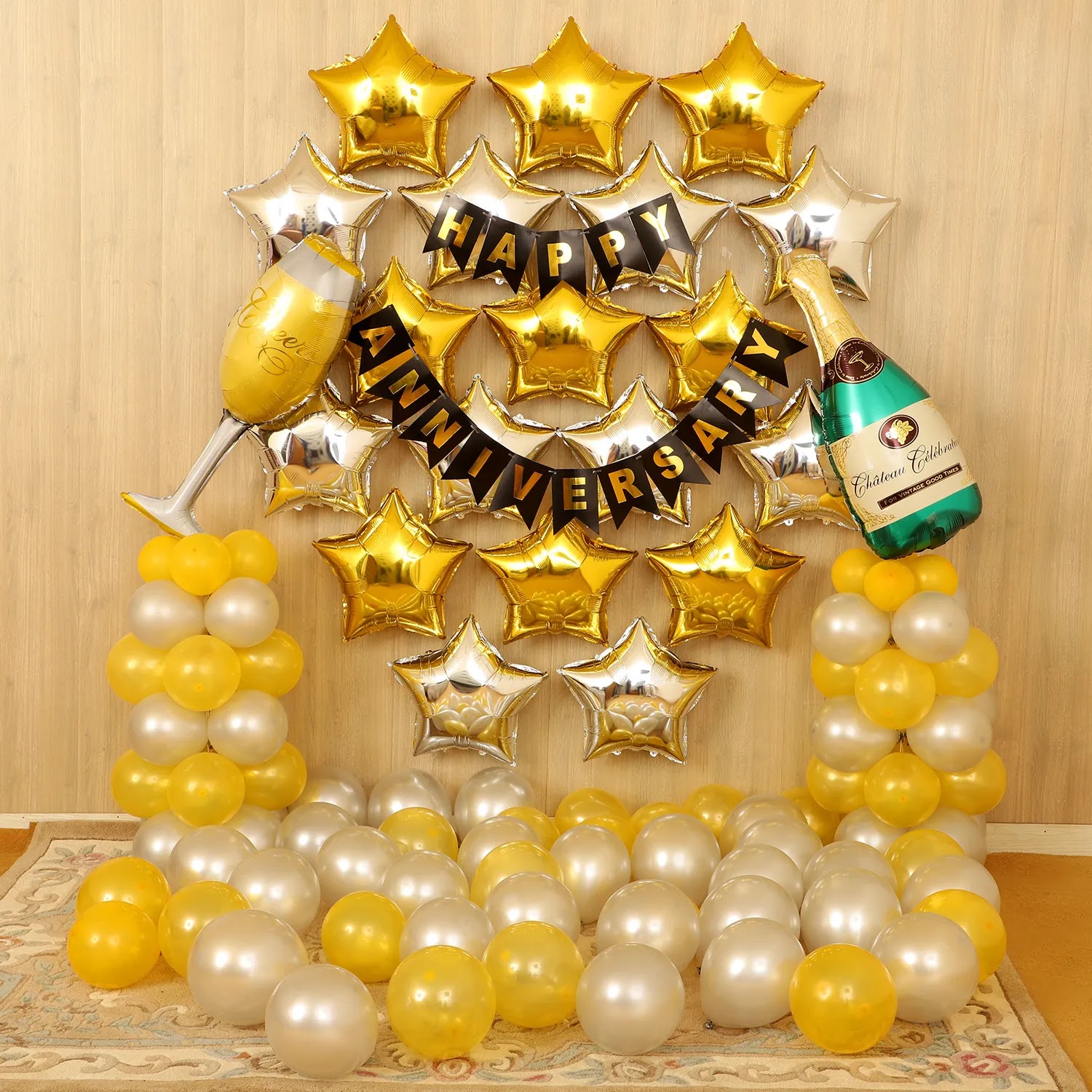 Gold Silver Anniversary Room Decoration