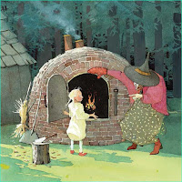 Witch tells Gretel to go inside stove