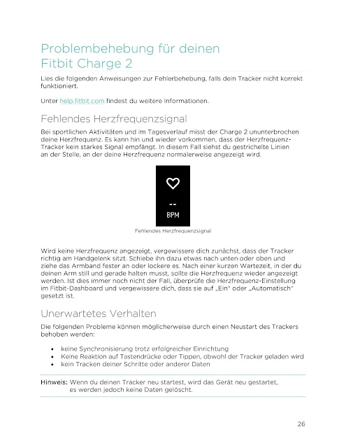 Bedienungsanleitung Handbuch Fitbit Charge 2