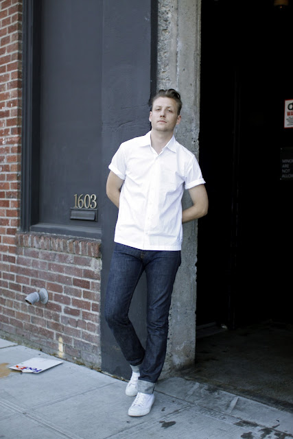 J Maxwell Bennett White Button up Nagel Place Seattle Street Style