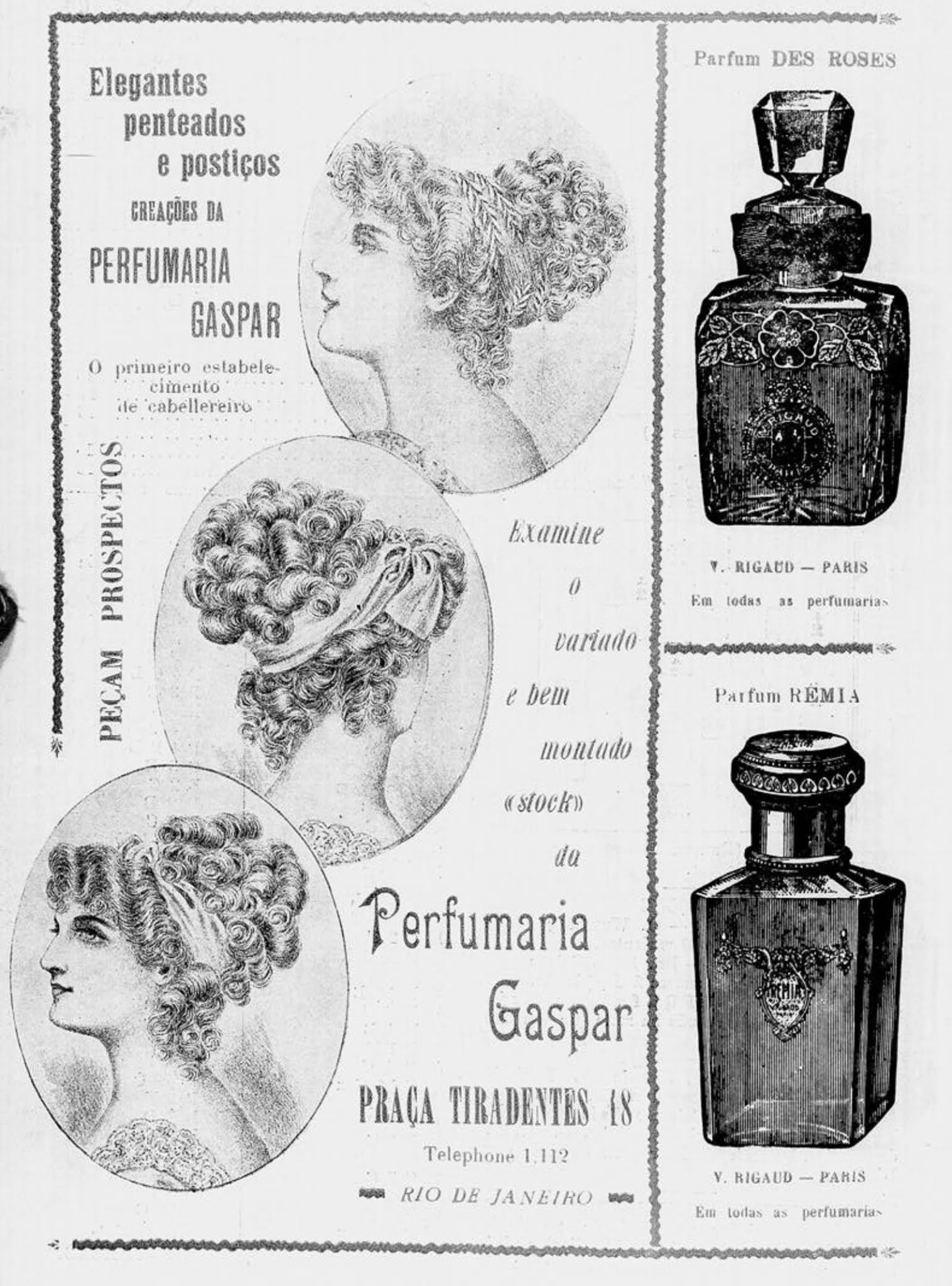 Propaganda veiculada em 1911 promovendo a Perfumaria Gaspar