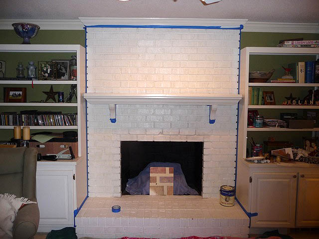 Painting Brick Fireplace  From White to Beautiful Brownstone  Pretty Handy Girl