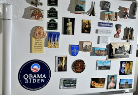 refrigerator with magnet collection