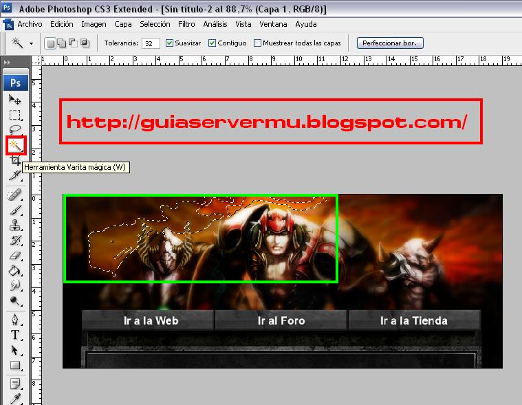 Uso de la herramienta varita mágica en photoshop