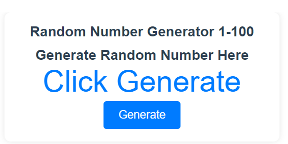 Random Number Generator 1-100 : Random numbers generate with this tool