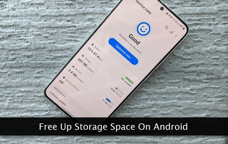 Storage space statistics on an Android smartphone