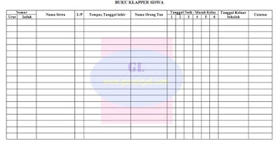 contoh format buku klapper siswa pada jenjang sekolah dasar