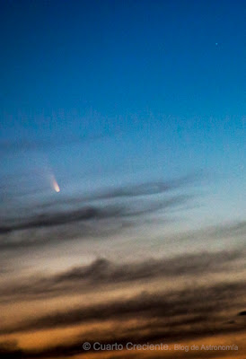 Imagen del cometa PanStarrs sobre los cielos de Extremadura