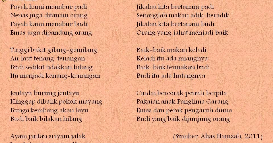 Pantun Budi Jabatan Kebudayaan Dan Kesenian Negara Perak