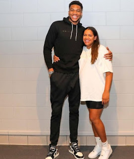 Mariah Riddlesprigger with her boyfriend Giannis Antetokounmpo