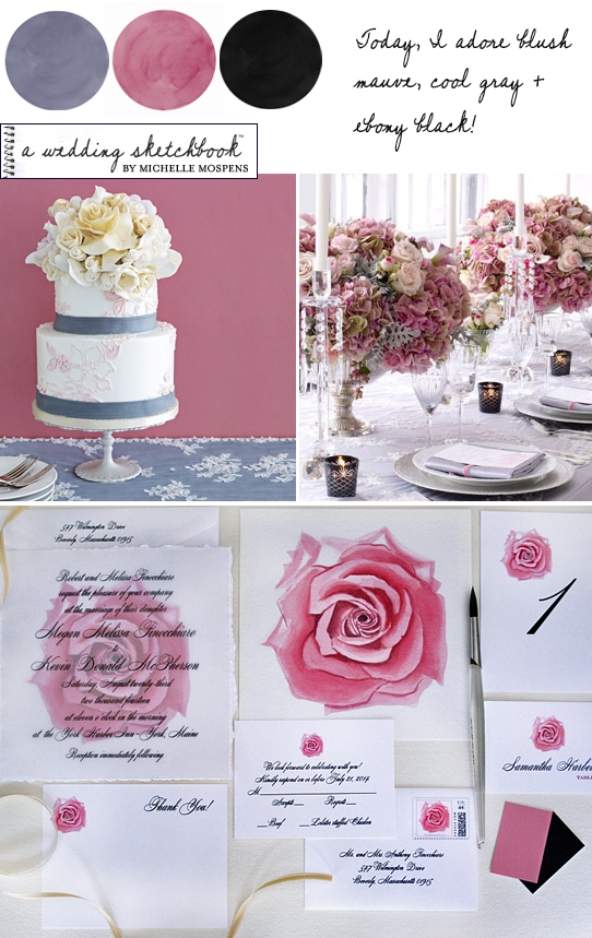 Down The Aisle Weddings Events Color Palette Light Pink Silver Black