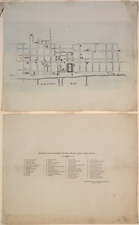 1834 Alpheus Todd Engraved Plan of the City of Toronto