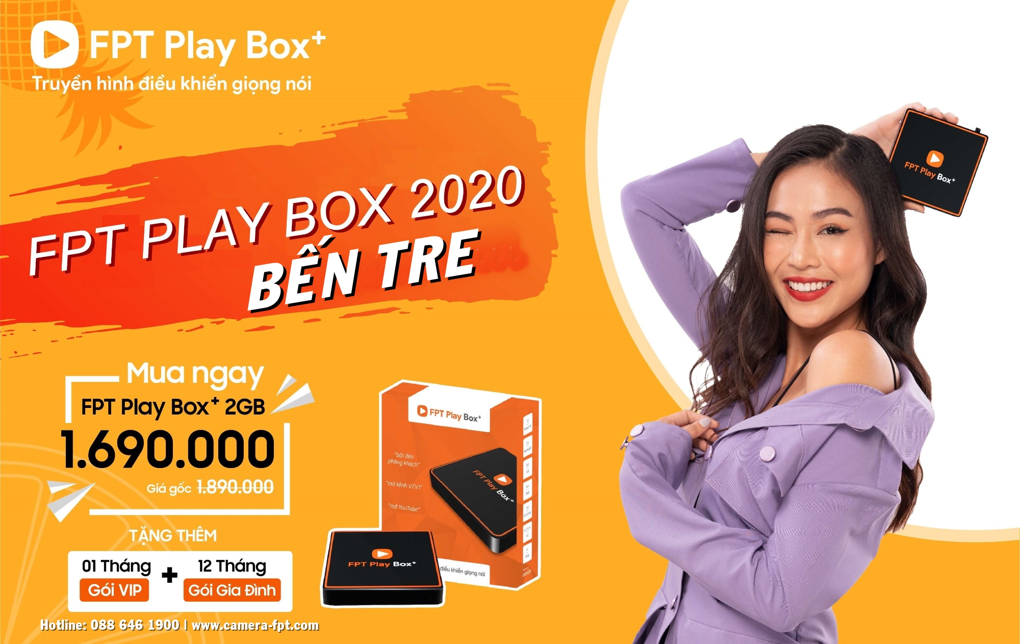 Đặt mua FPT Play BOX+ ở Bến Tre ✓ Tặng gói truyền hình cáp 12 tháng