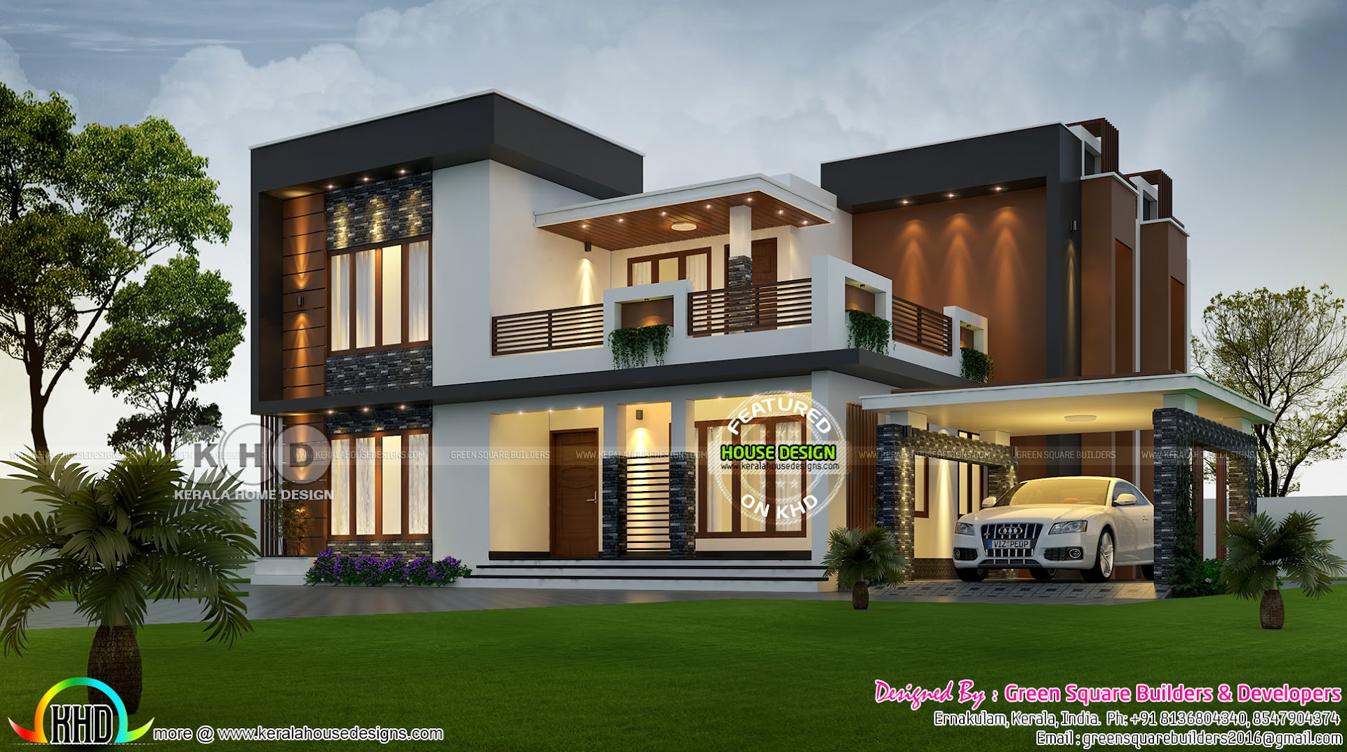 2423 square feet 4 bhk contemporary home  plan Kerala  