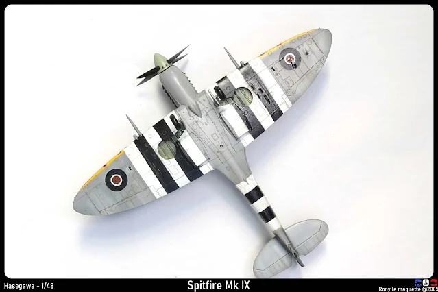 Maquette du Spitfire Mk IX d'Hasegawa au 1/48.