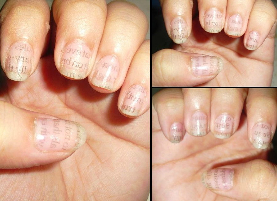 ... on the wall (Newspaper Nail Art) (UPDATED w/ Procedure:24/10/12