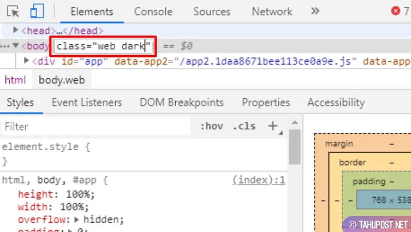 WhatsApp Web Dark Mode Inspect Element