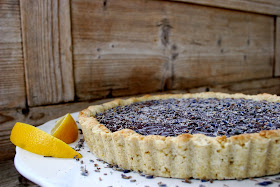 Dark Chocolate Lavender Tart with a Lemon Cardamom Crust