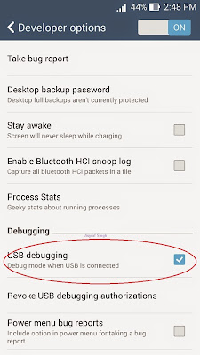 usb debugging asus zenfone 5