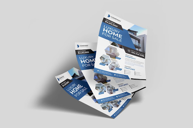 Modern real estate home for sale flyer design