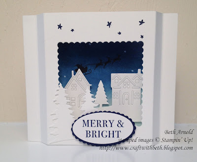 Craft with Beth: Hearts Come Home Stampin Up Shadow Box Fun Fold Christmas Card Carols of Christmas