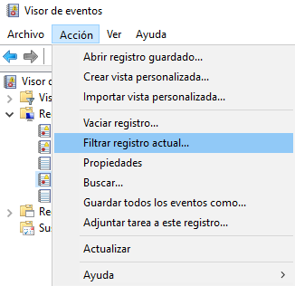 Filtrar registro actual