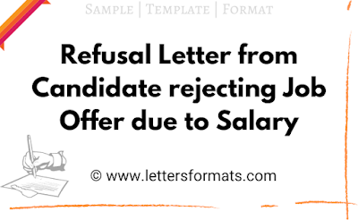 how to reject a job offer politely letter because of salary