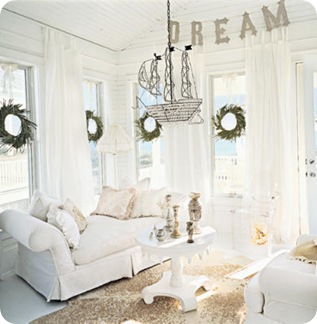 hOLIDay decorating in white Coastal Lving Deborah Whitlaw Llewellyn