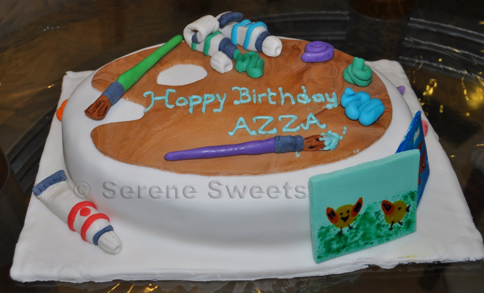 Serene Sweets Artist Palette Birthday Cake