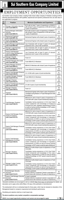 Govt Jobs At Sui Southern Gas Company,Govt Jobs,  Sui Southern Gas Company jobs,gov,government jobs,