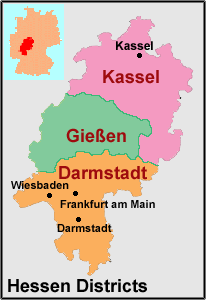 Hessen Map Federal States of Germany