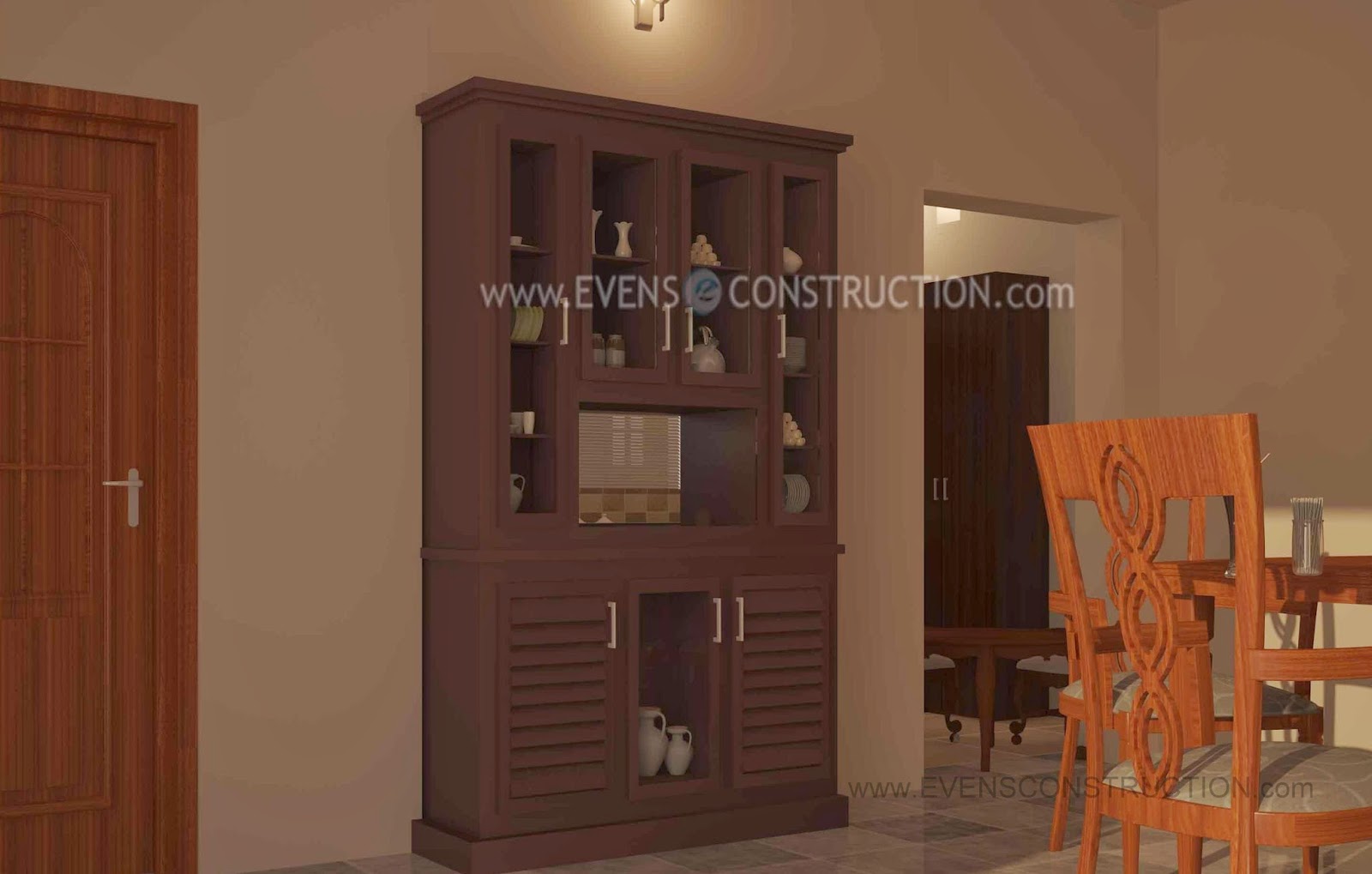 Crockery shelf designed for dining room