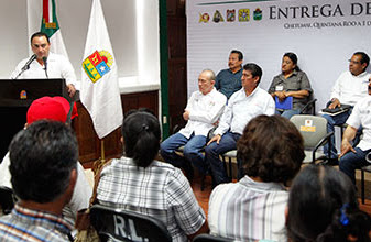 Entrega el Gobernador Roberto Borge apoyos de la Sagarpa a productores ganaderos
