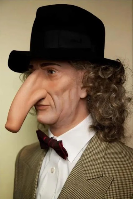 Uma réplica em cera do nariz de Thomas Wadhouse, medindo 19 centímetros de comprimento.
