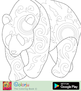 Free Panda animal pattern coloring pages