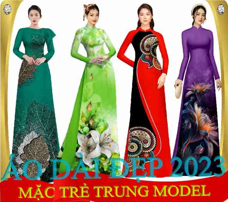 Mẫu áo dài đẹp 2023 mặc cực kì tôn dáng trẻ trung