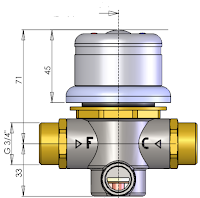 Mitigeur thermostatique encastrable pour panneau de douche