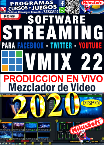 Vmix 22 Pro Full Activado STREAMING PARA YOUTUBE FACEBOOK ETC