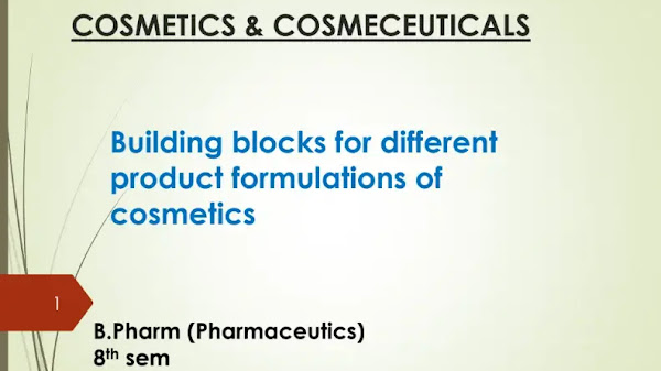 Building blocks for different product formulations of cosmetics PDF | PPT