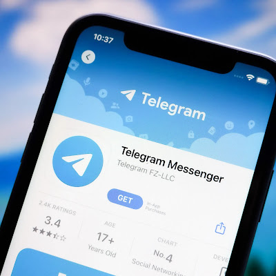 imagen de telefono en tienda de app de telegram
