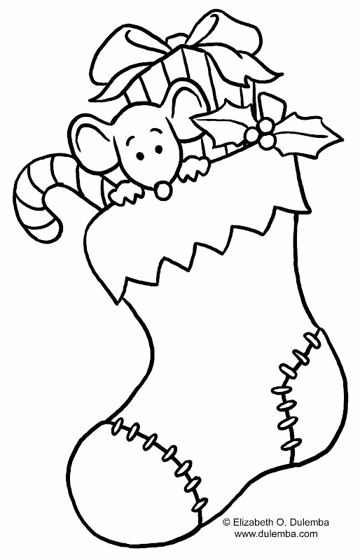 Christmas Stocking Coloring Page title=